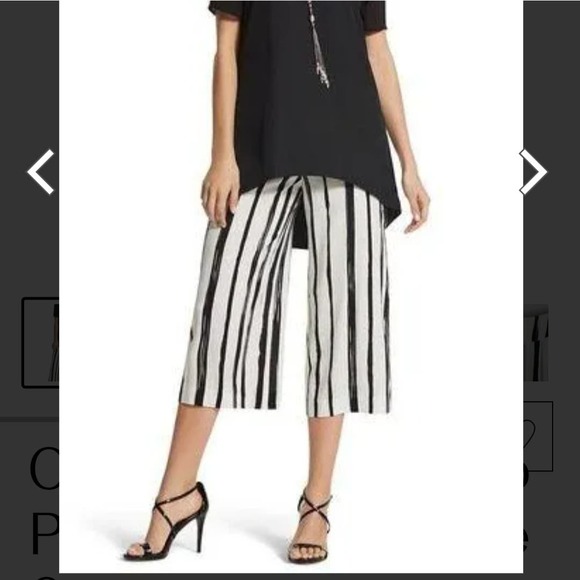 Chico's Striped Crop Pants
Size 1 or  small‎ sz 8 black white - Picture 1 of 5
